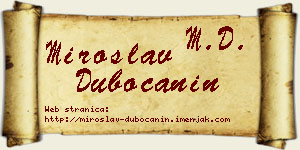 Miroslav Dubočanin vizit kartica